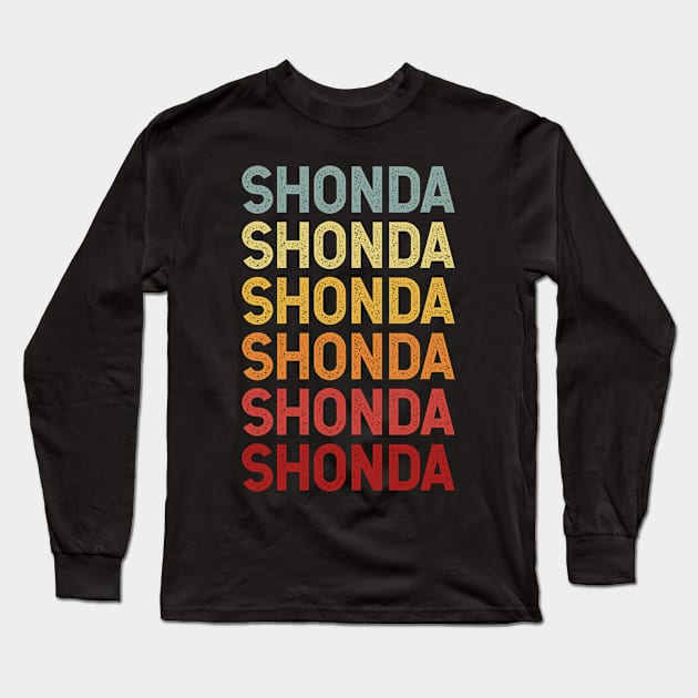 Shonda Vintage Name Gift Long Sleeve T-Shirt by CoolDesignsDz